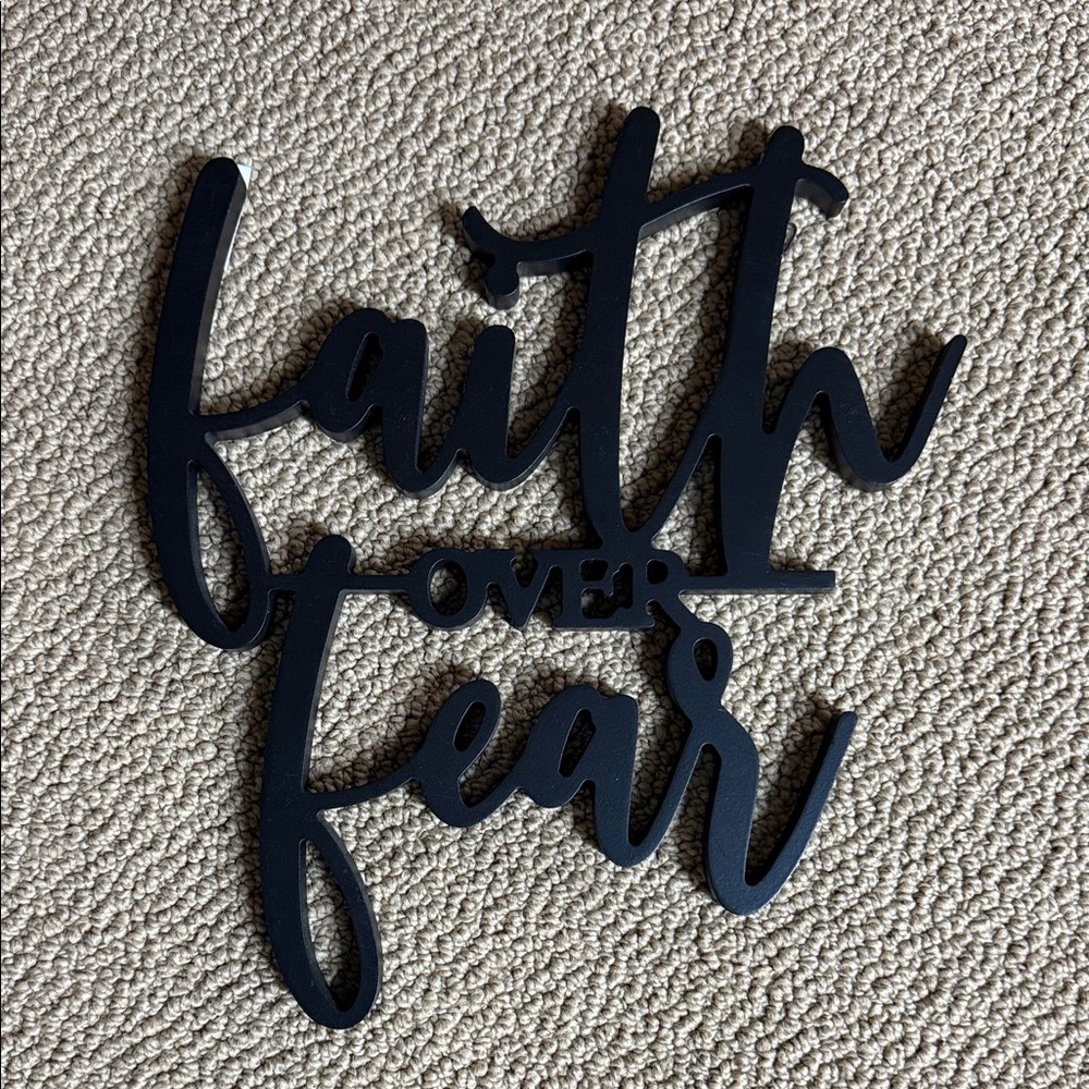 Black Faith Over Fear Wall Decor